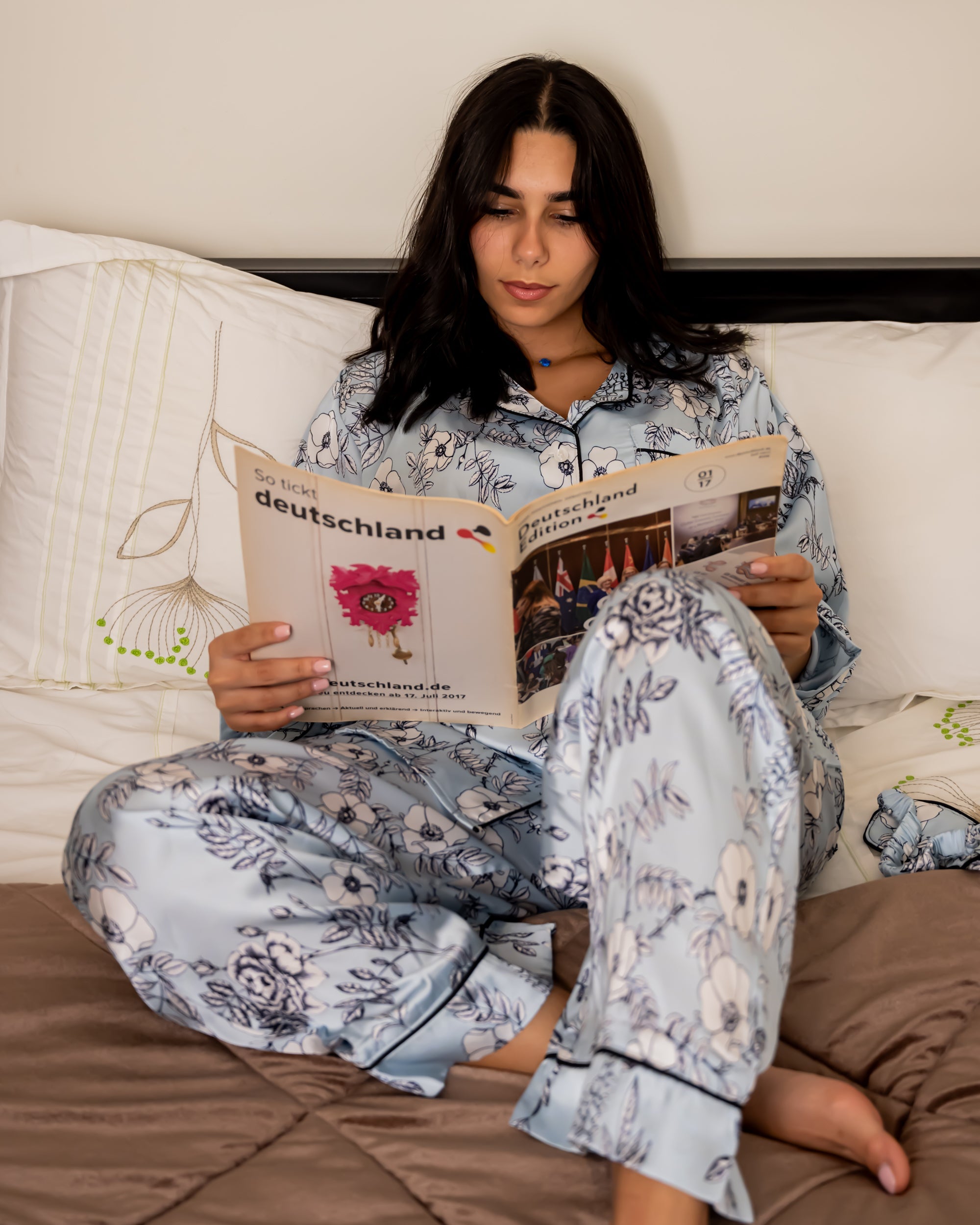 Summer Satin PJs with Pants