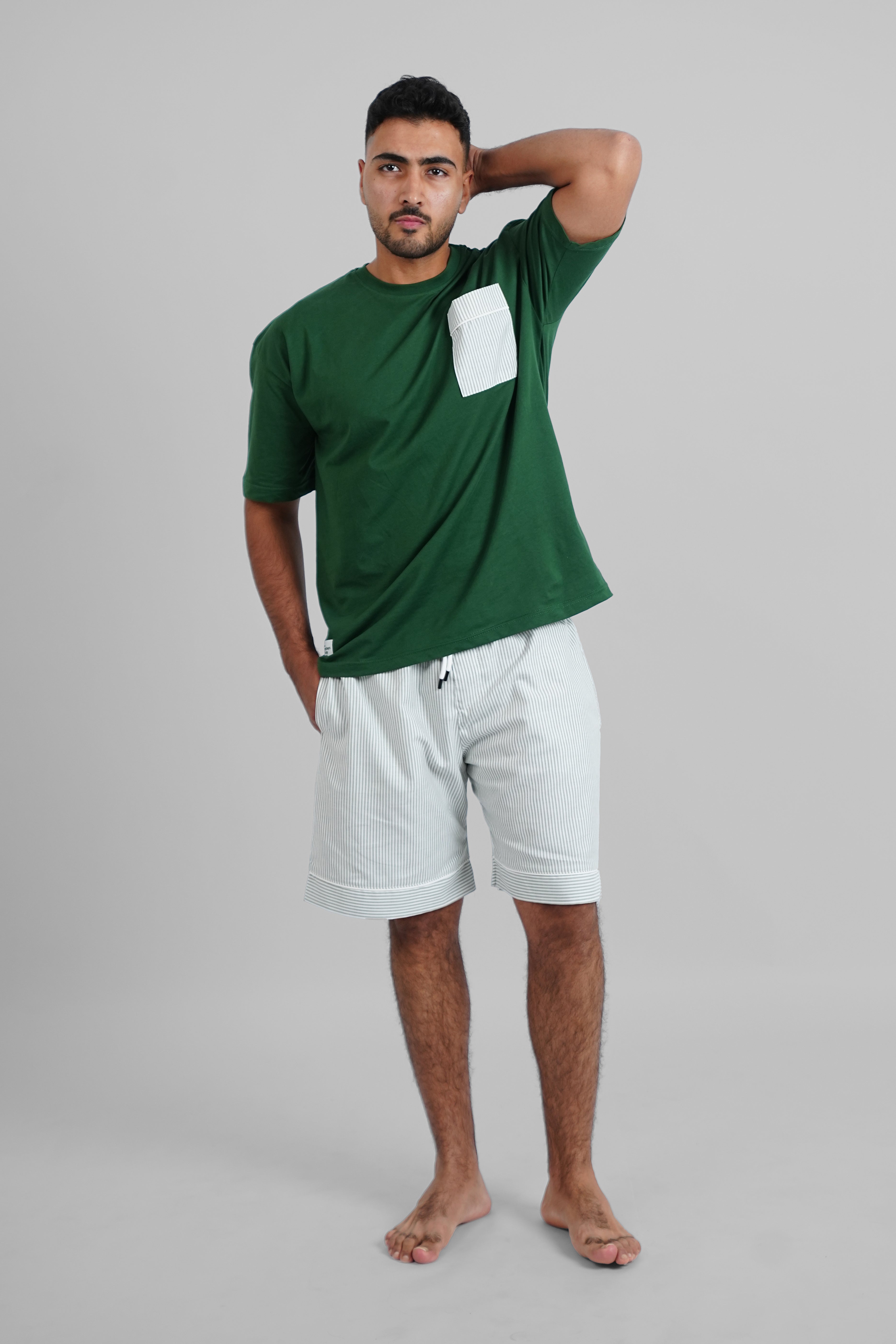 Green Striped Plaid PJs