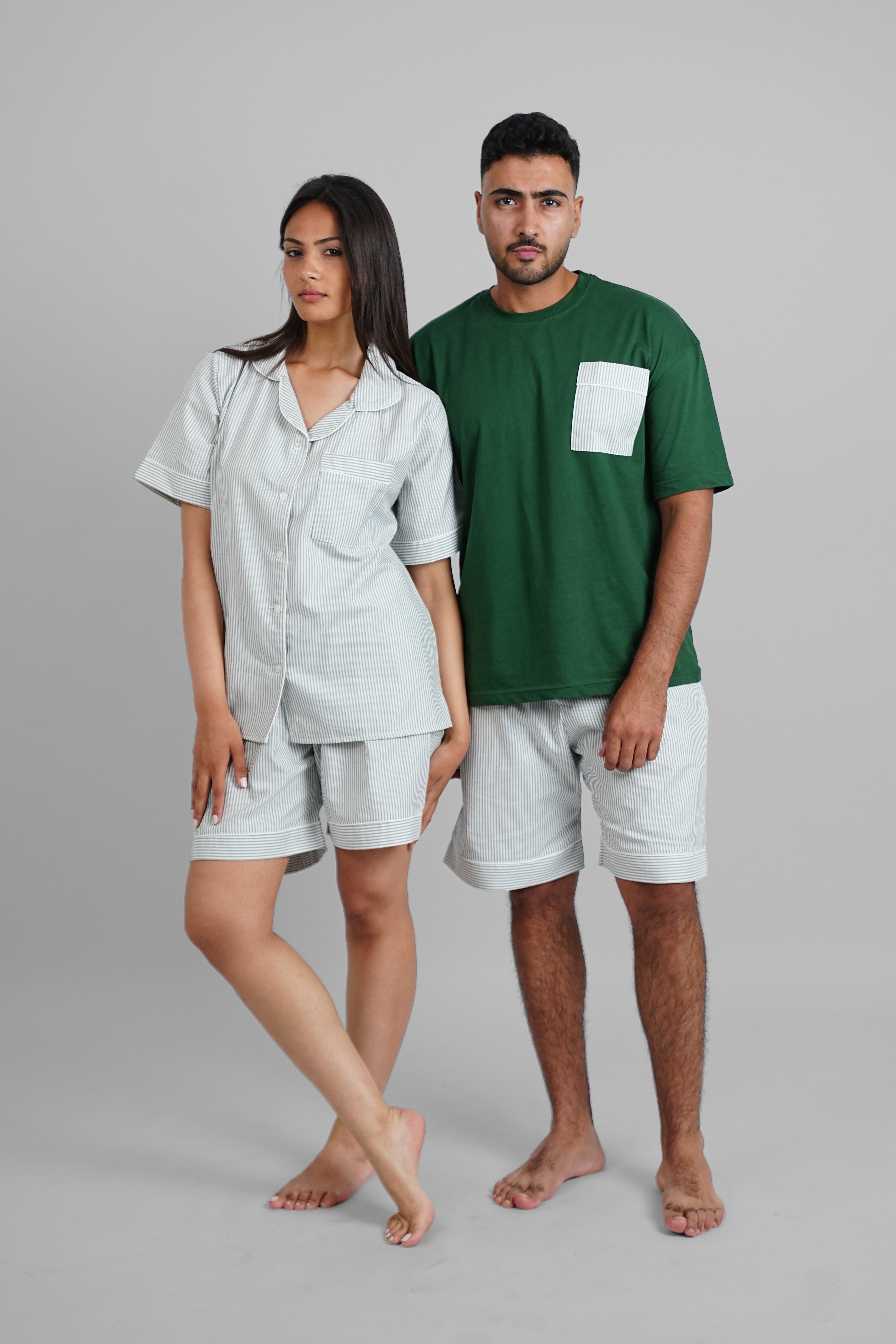 Green Striped Plaid PJs