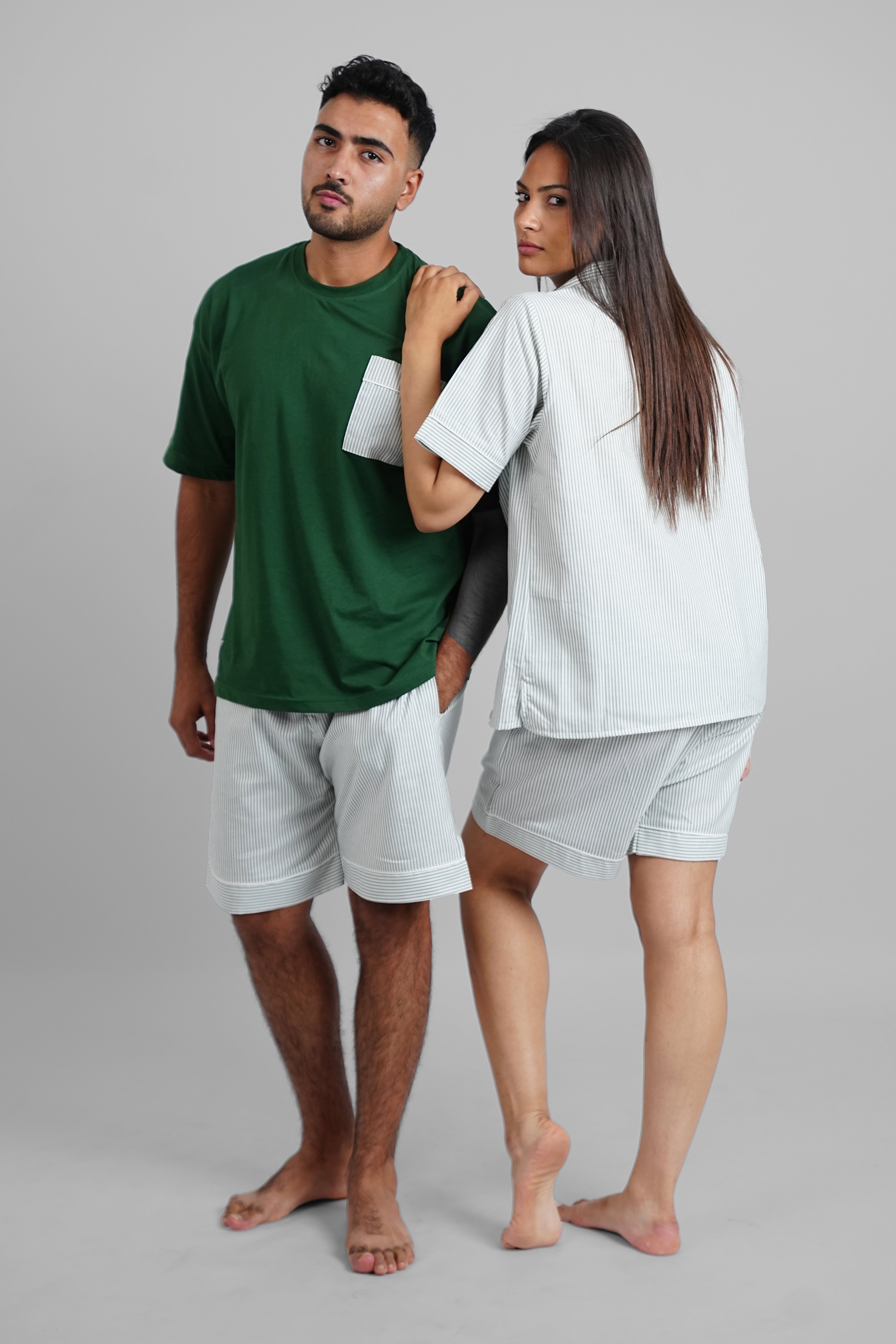 Green Striped Plaid PJs