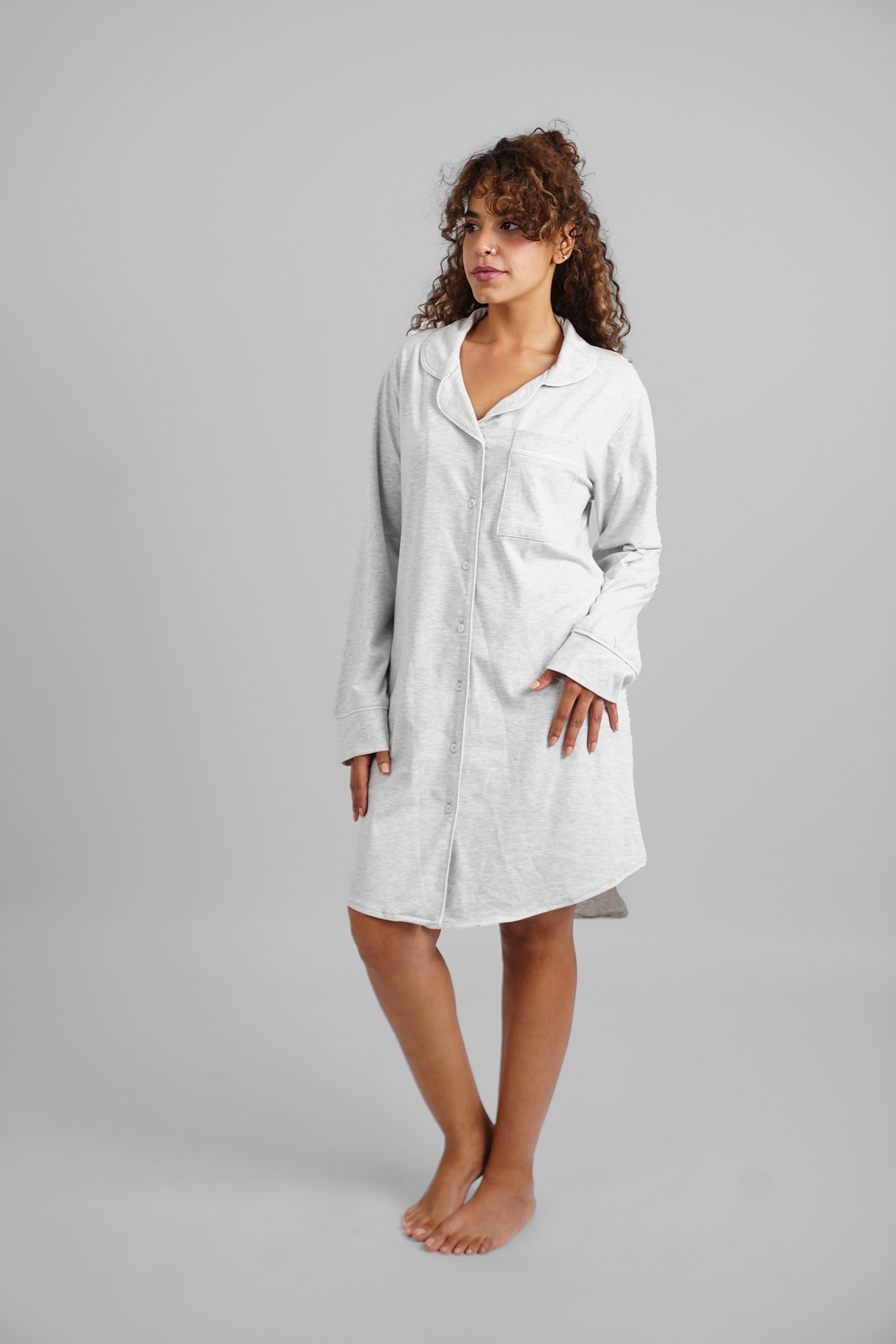 Grey Basic Night Shirt