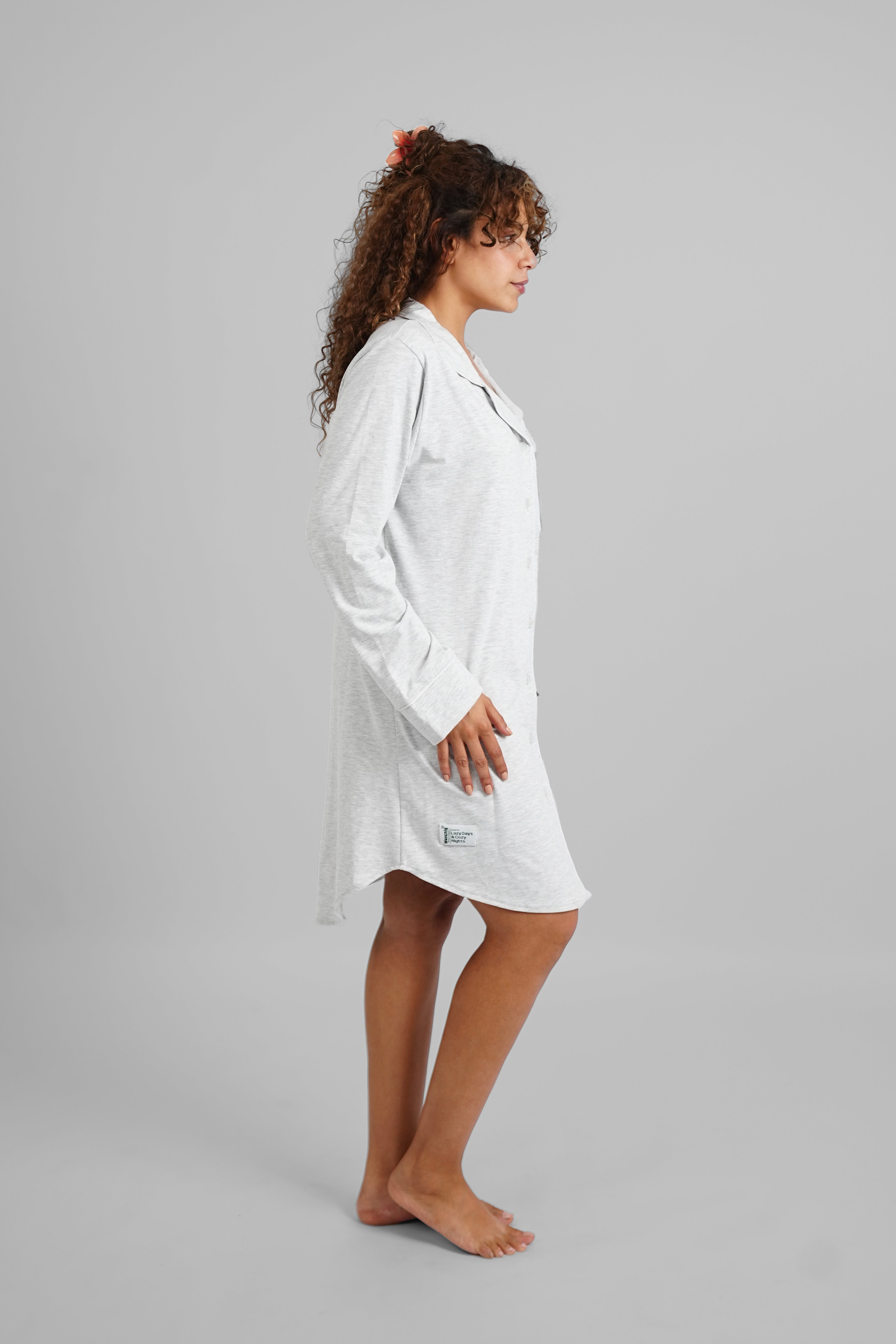 Grey Basic Night Shirt