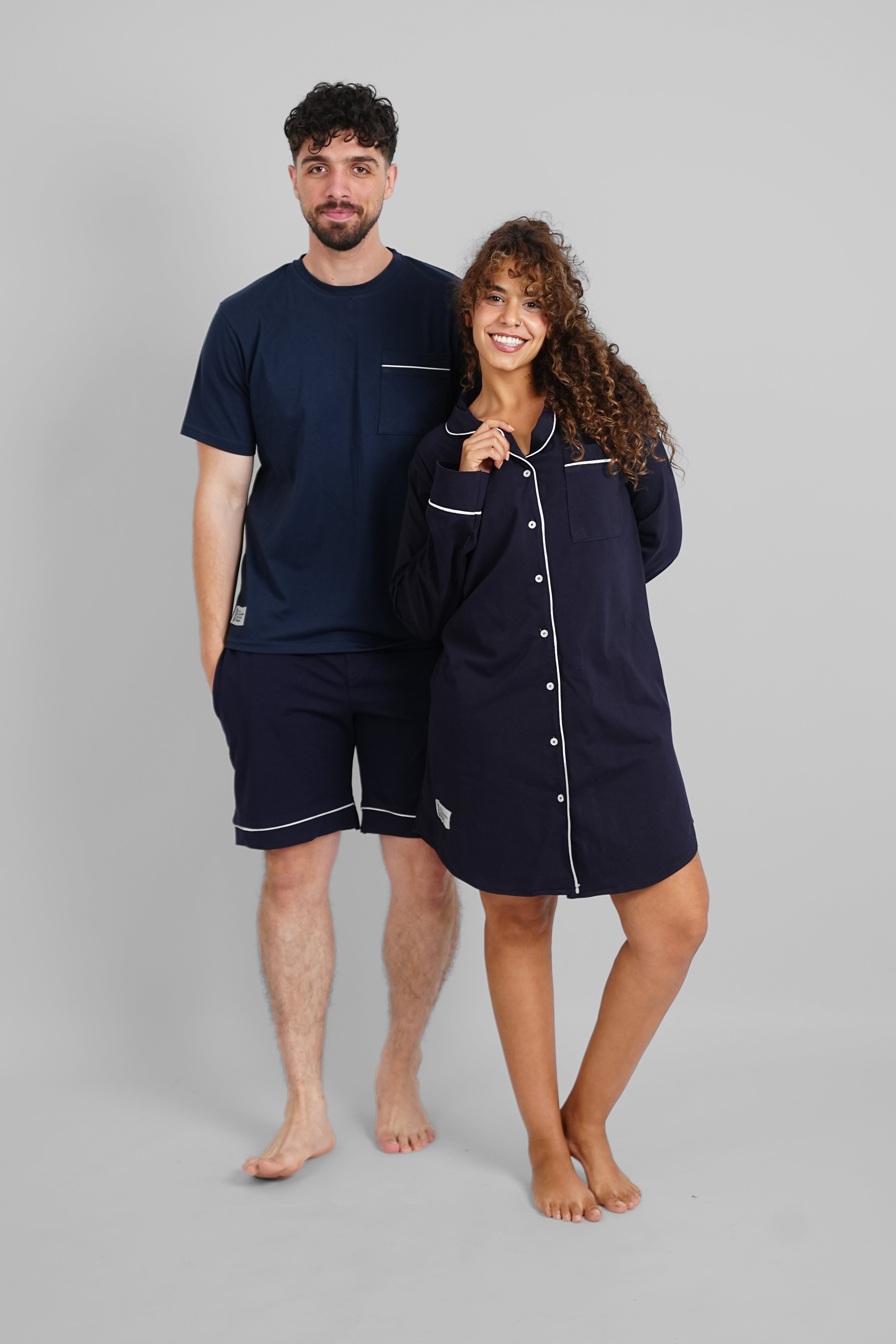 Navy Blue Basic Night Shirt