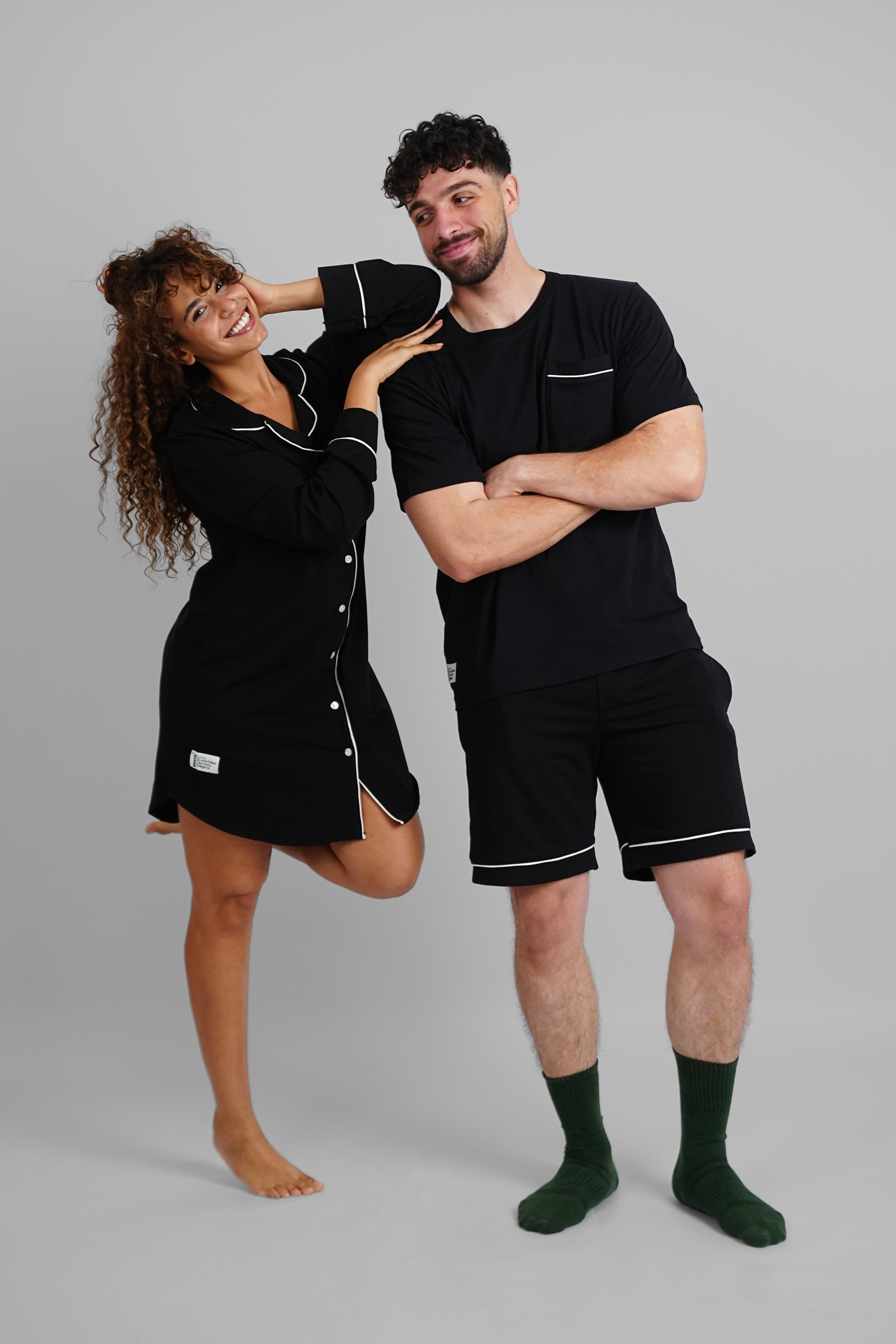 Black Basic Night Shirt