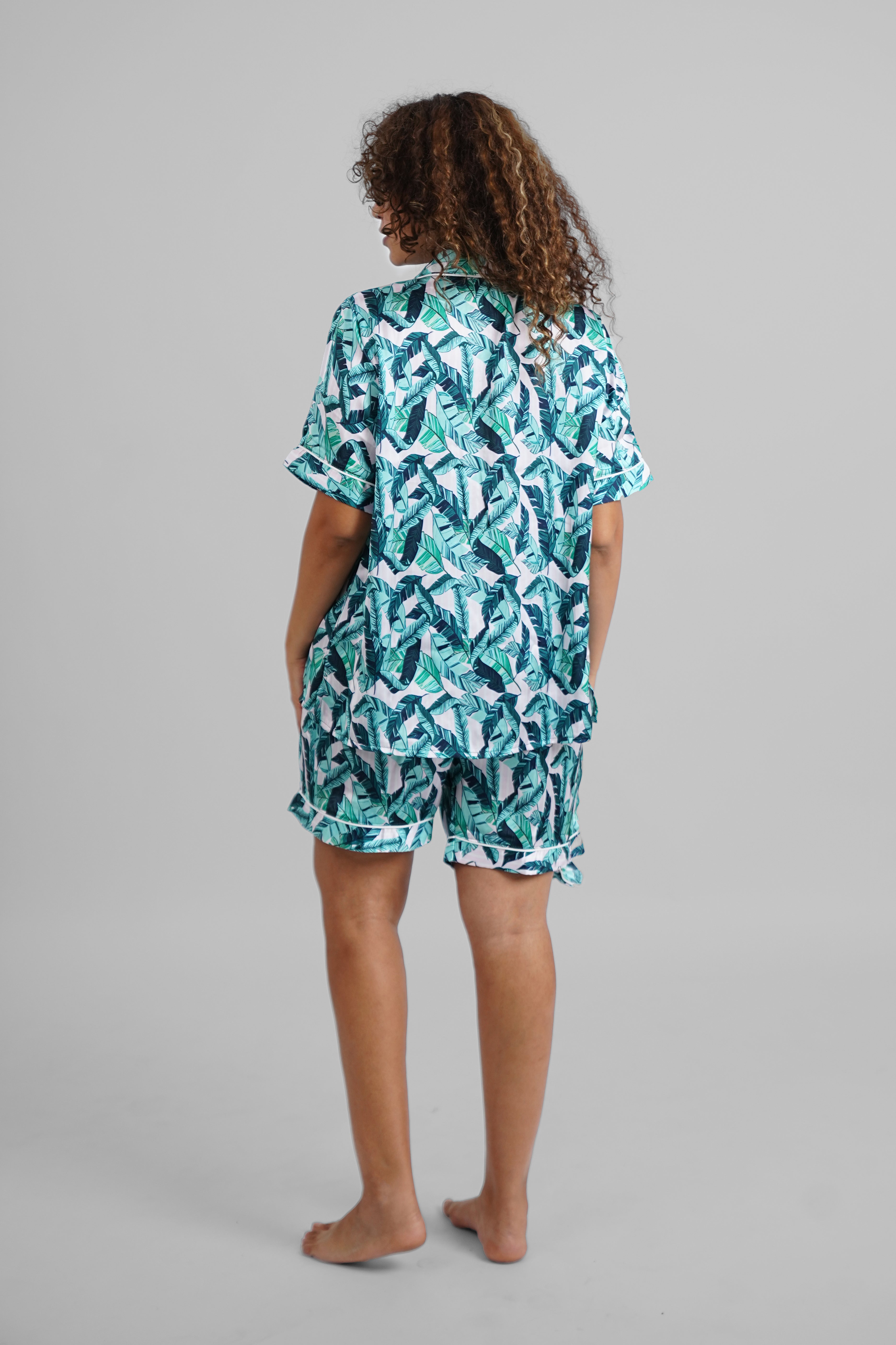 Palm Paradise Satin PJs with Sleeping Mask
