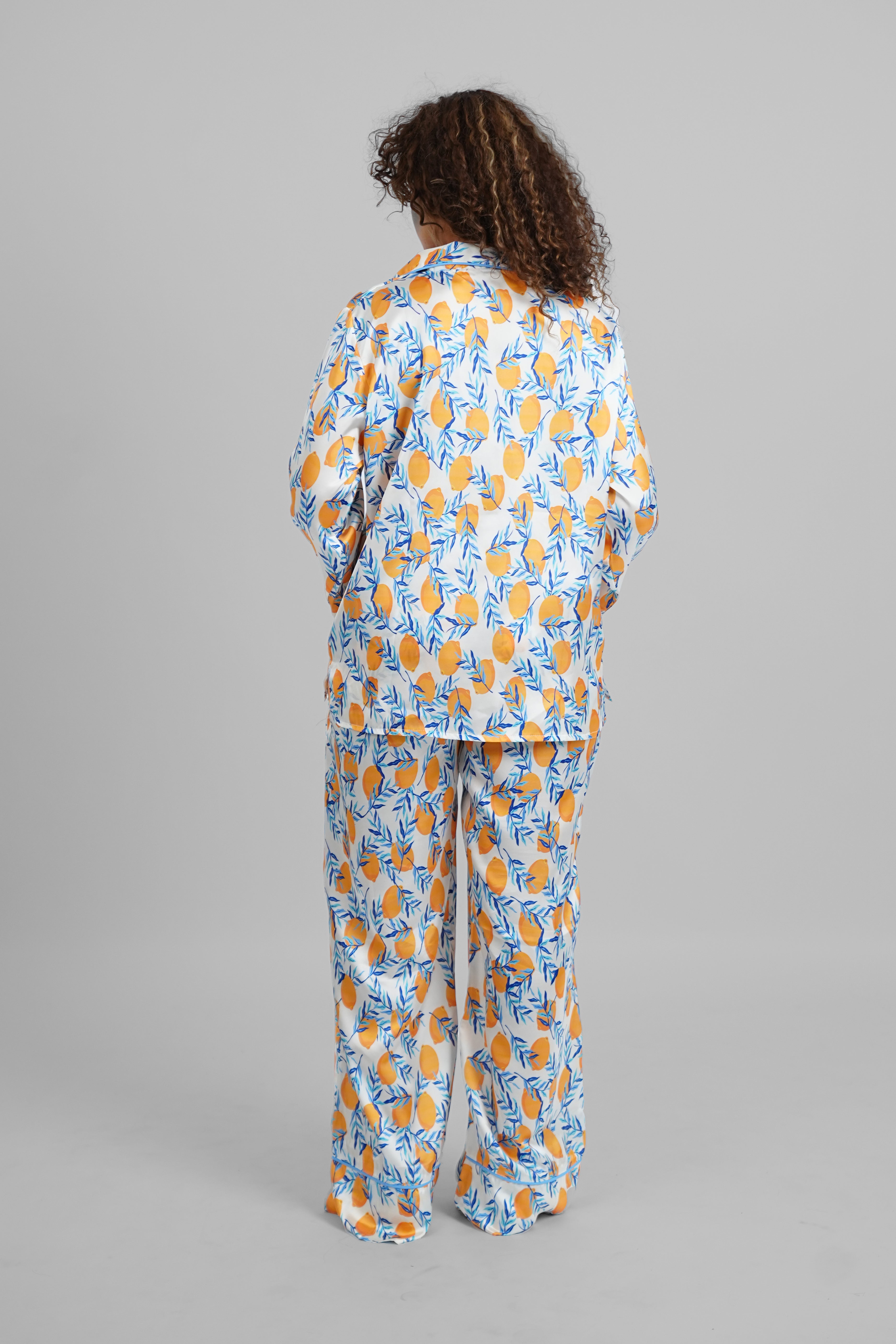 Citrus Garden Satin PJs with Sleeping Mask