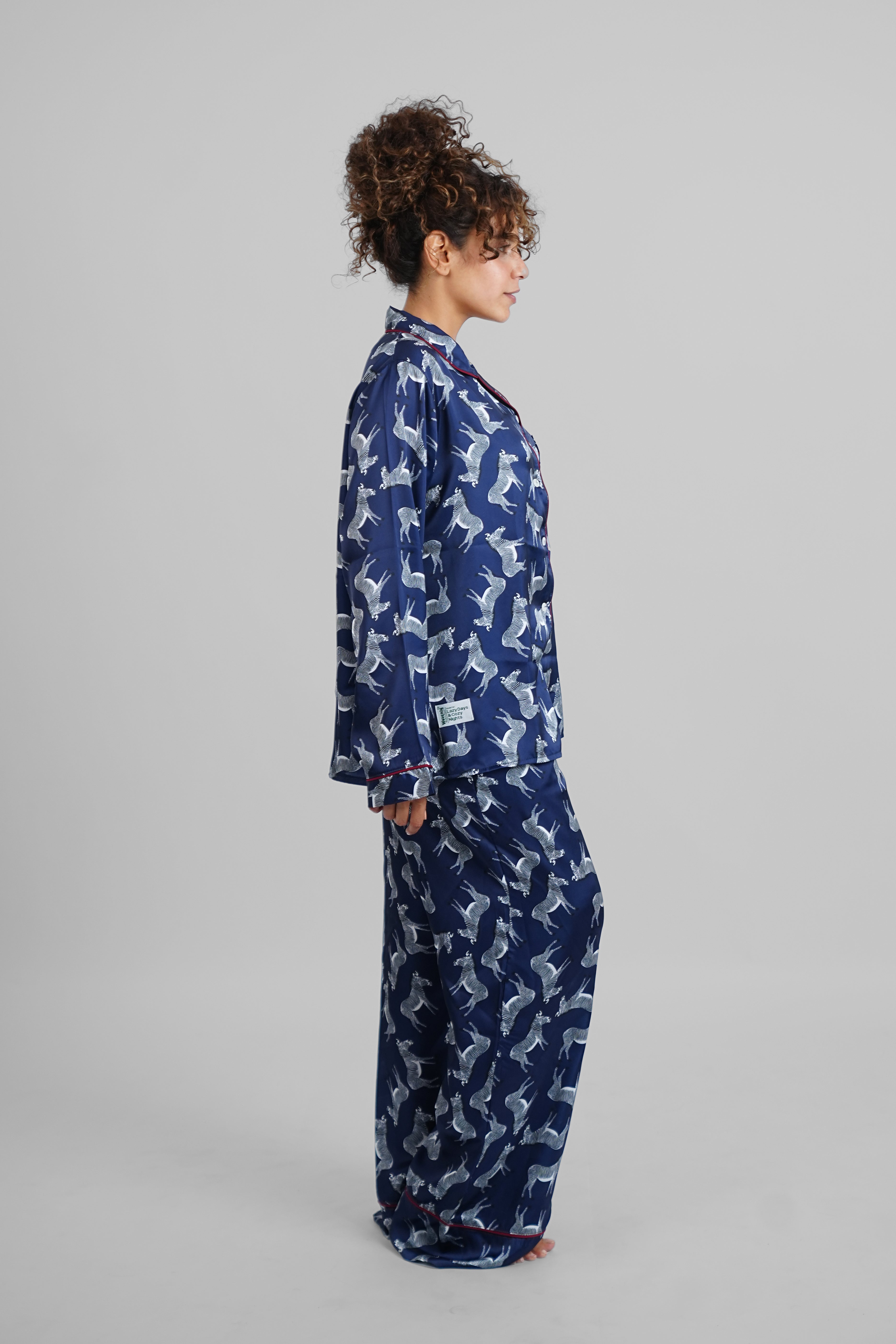 Zebra Satin PJs with Sleeping Mask