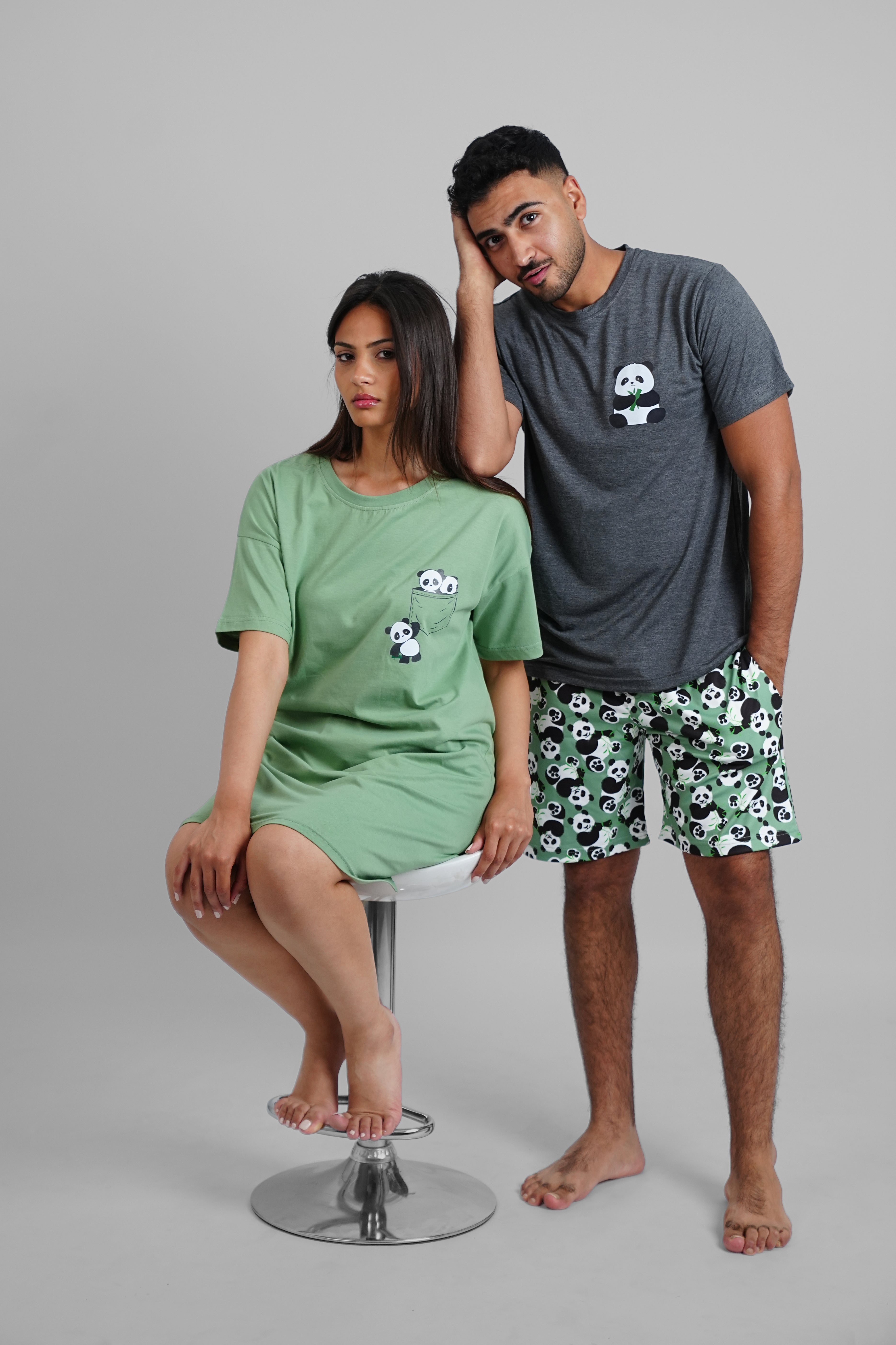 Panda Printed Night Shirt