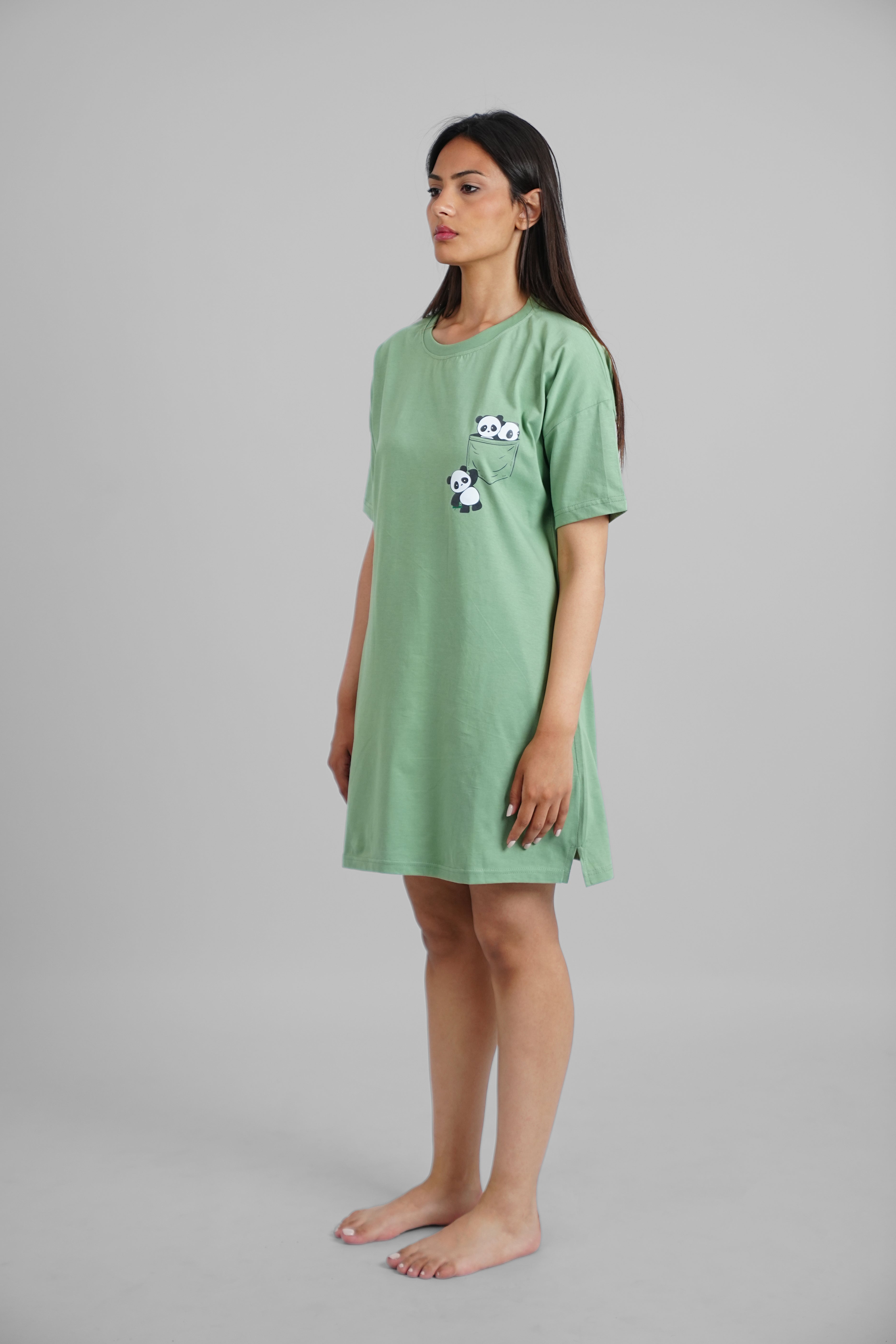 Panda Printed Night Shirt