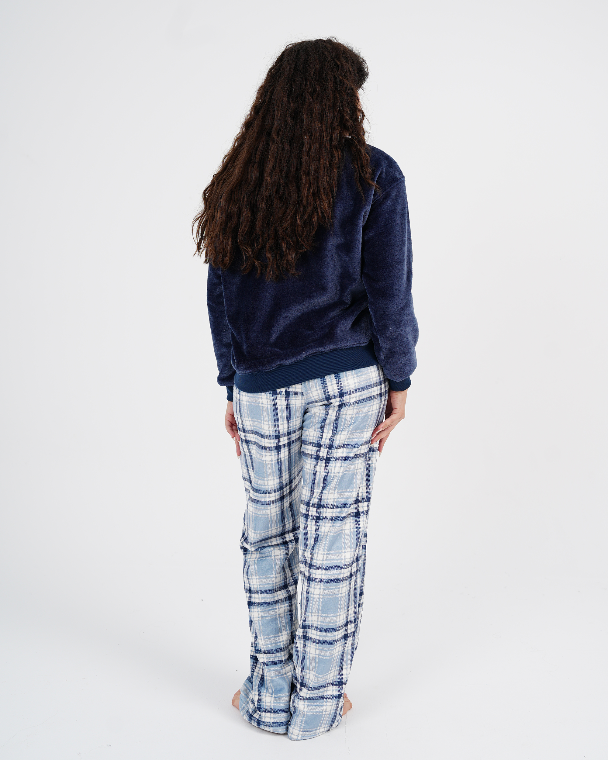 Navy Plush Plaid PJs