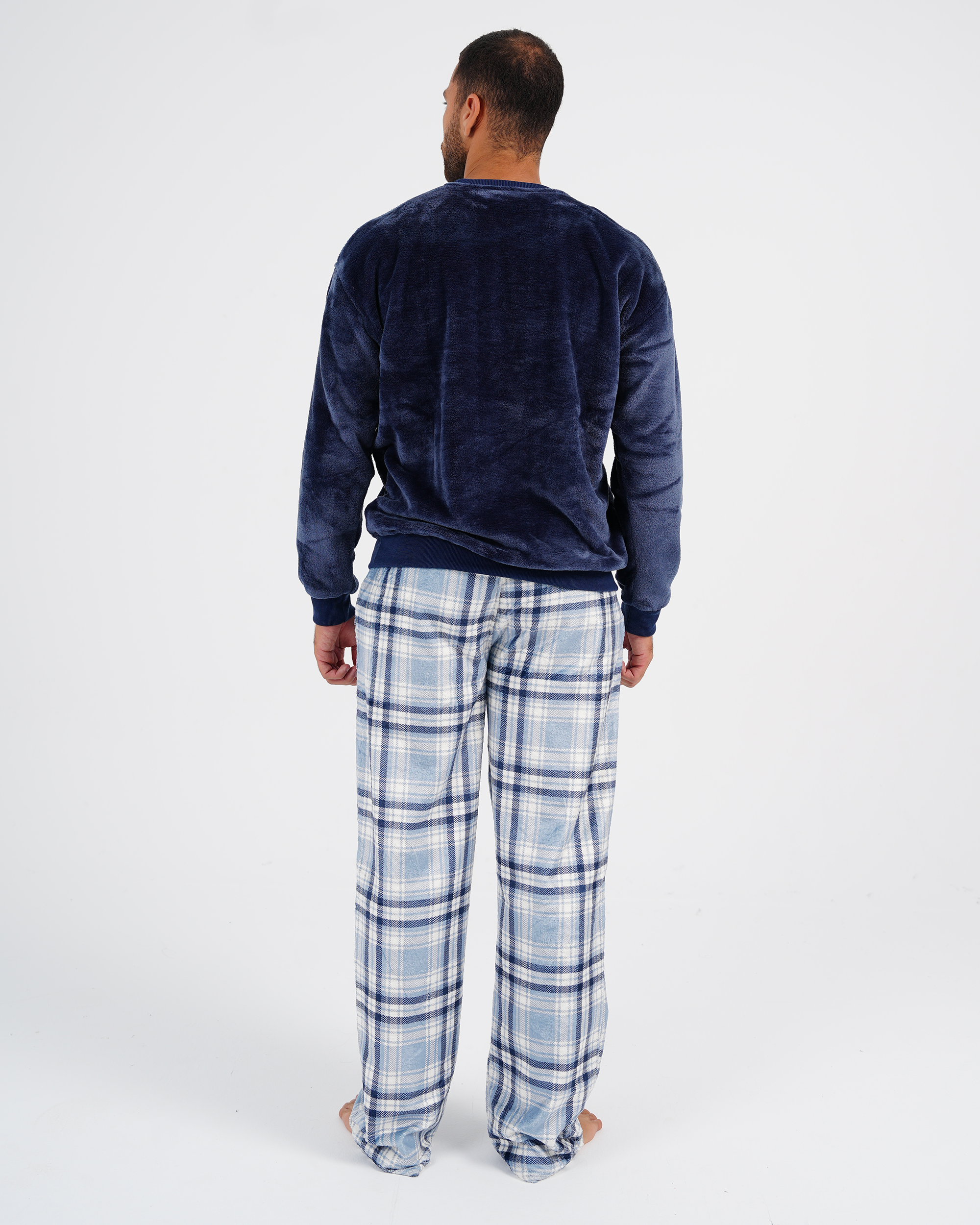 Navy Plush Plaid PJs