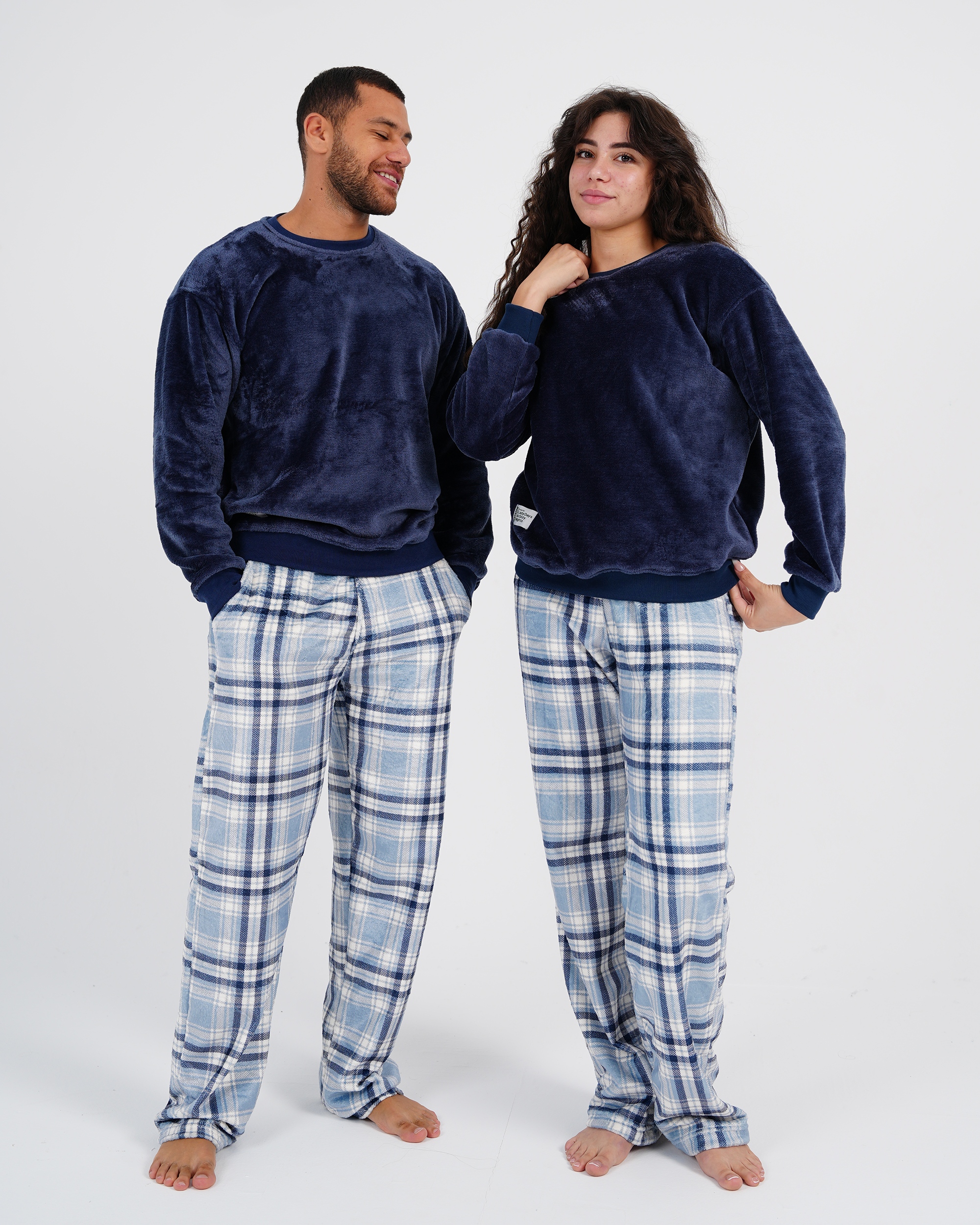 Navy Plush Plaid PJs