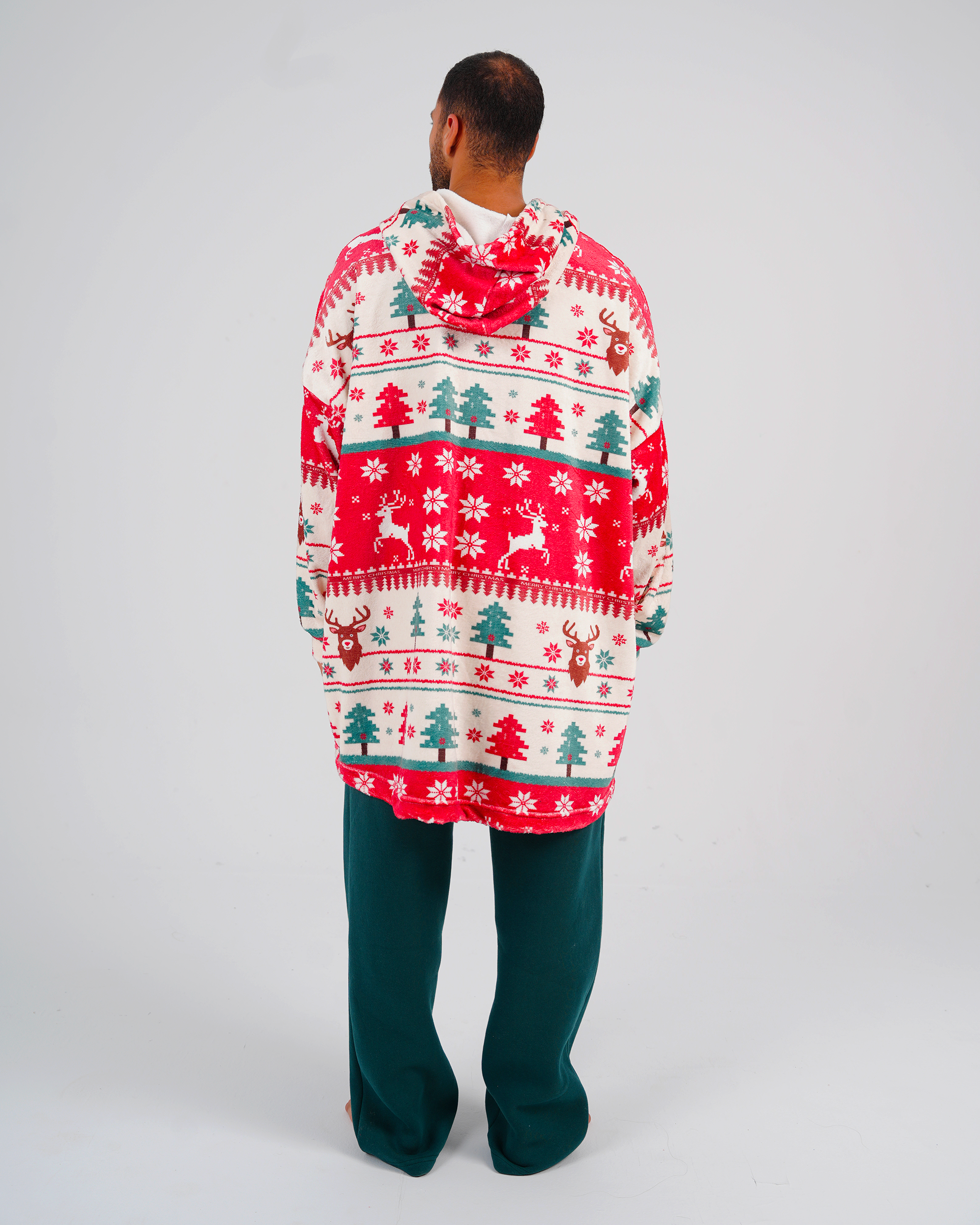 Winter Reindeer Wearable Blanket