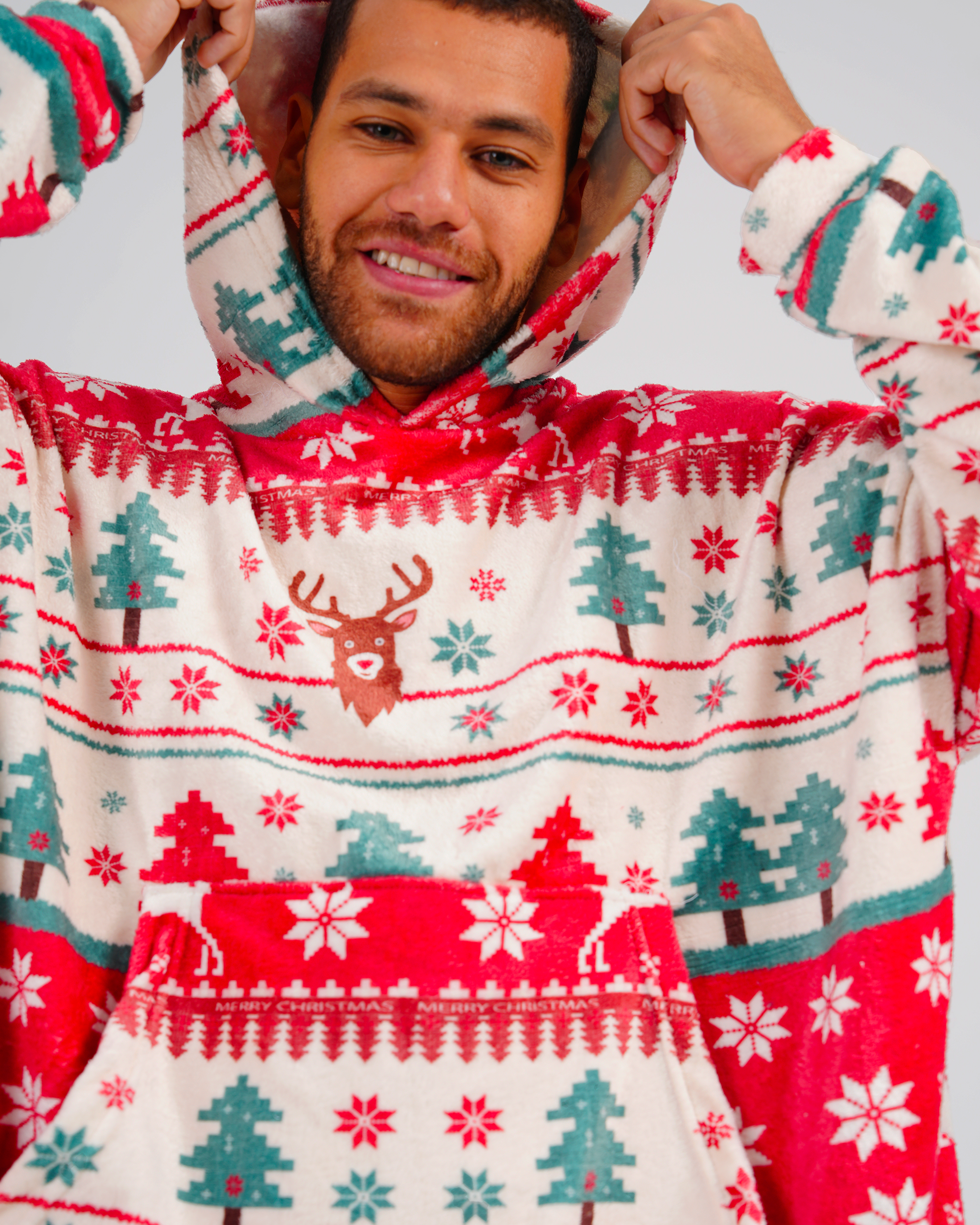 Winter Reindeer Wearable Blanket